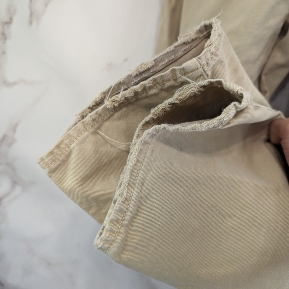 American Eagle Outfitters Pants Mens 36x30 Khaki Denim Slim Straight Jeans - Picture 11 of 13